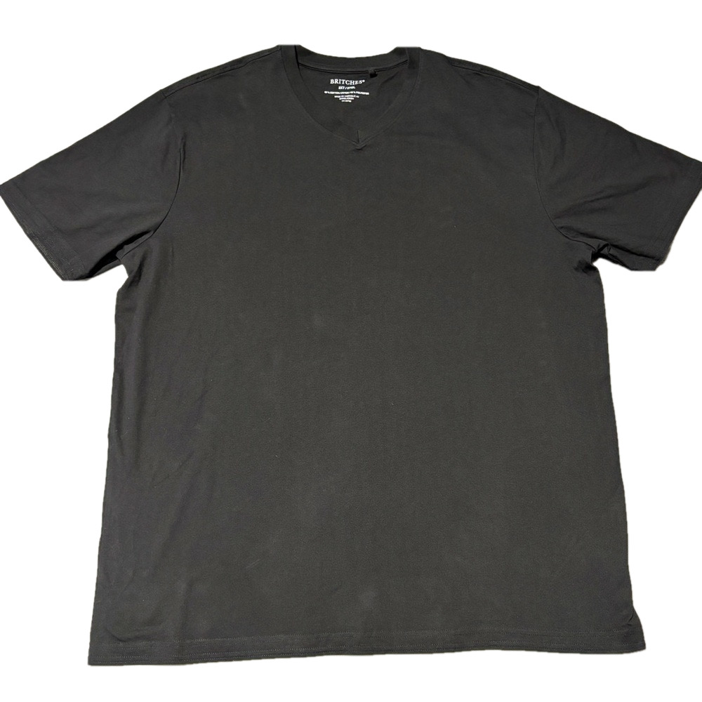 Britches Basic Black V Neck T-Shirt MEN’s Tall size 2XT
